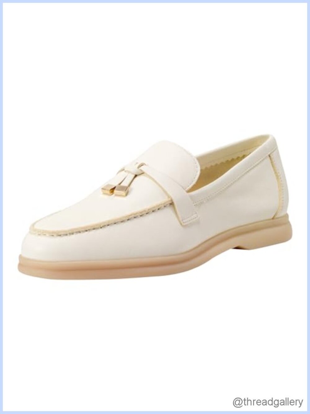 Leather Slip-On Loafers Almond Toe Low Heel Casual Flats
